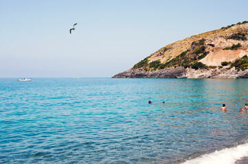 Fototapeta na wymiar The ‘Cala dei Porci’ [Pigs Cove] one of the beaches along the Palinuro seaboard. Italy.