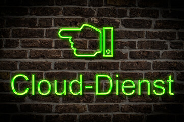 Obraz premium Leuchtreklame Cloud-Dienst