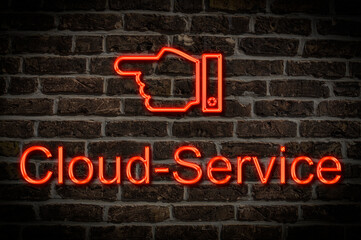 Fototapeta premium Leuchtreklame Cloud-Service