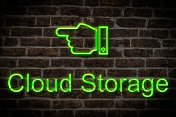 Obraz premium Leuchtreklame Cloud Storage