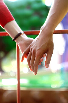 Lovers holding hands Couple Love story