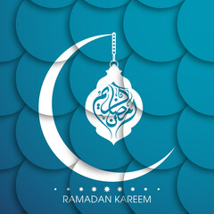 Arabic Calligraphic text of Ramadan Kareem for the Muslim community festival celebration.	
