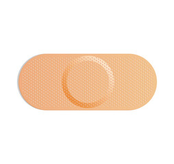 Medical plaster. Adhesive bandage or sticking plaster. Medical band aids protection patch for first aid. Protection and care. Vector cartoon plaster on white background