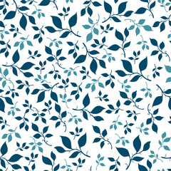 Small blue leaves on a white background.