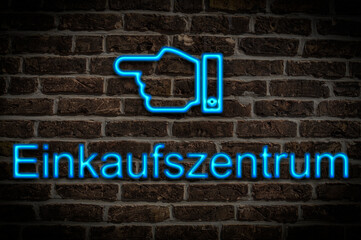 Leuchtreklame Einkaufszentrum