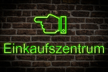 Obraz premium Leuchtreklame Einkaufszentrum