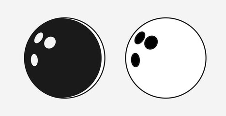 Fototapeta premium Bowling Balls Vector Sign Isolated on White