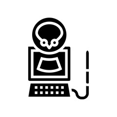 ultrasound of bladder glyph icon vector. ultrasound of bladder sign. isolated contour symbol black illustration