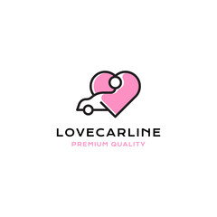 love car logo vector icon illustration simple line style