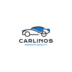 car line logo vector icon illustration simple line style