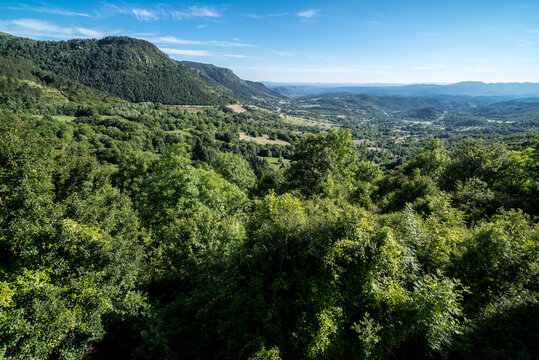Overview over Ardeche, Alpes-Rhone Region