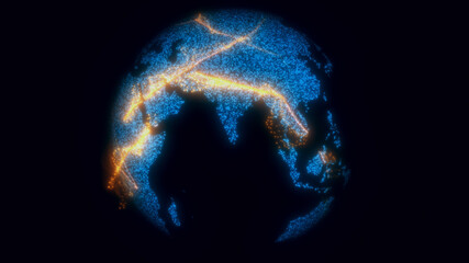 3d rendered illustration of Creative World Globe Particles. High quality 3d illustration