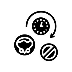 long time without urination glyph icon vector. long time without urination sign. isolated contour symbol black illustration