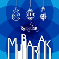 Ramadan greeting card for the Muslim community festival celebration.	
