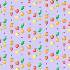 Pattern cartoon tropical fruit design template