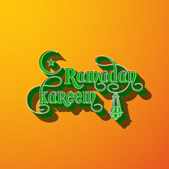 Ramadan Kareem greeting card for the Muslim community festival celebration.	
