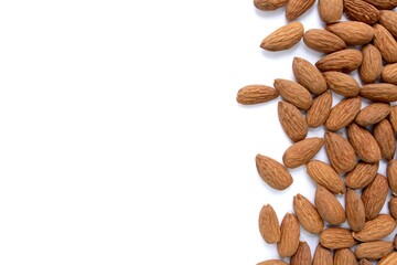 almonds isolated on white