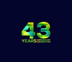 43 Year Anniversary Day background Concept