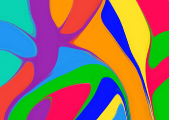 Color abstraction. The design, made of colored profiles and colorful shapes, serves as a background for projects related to the other world, reality, and emotions.