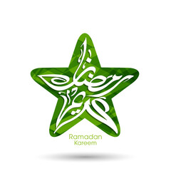 Arabic Calligraphic text of Ramadan Kareem for the Muslim community festival celebration.	
