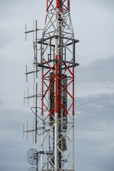 communication tower with antennas