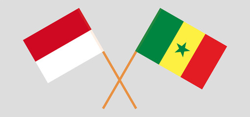 Crossed flags of Senegal and Monaco