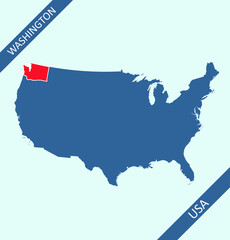 Washington highlighted on USA map