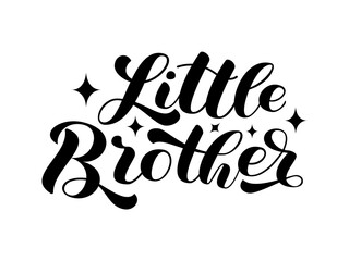 Little Brother brush  lettering. Word for banner or poster. Vector stock illustration