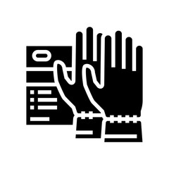 special gloves spa salon accessory glyph icon vector. special gloves spa salon accessory sign. isolated contour symbol black illustration