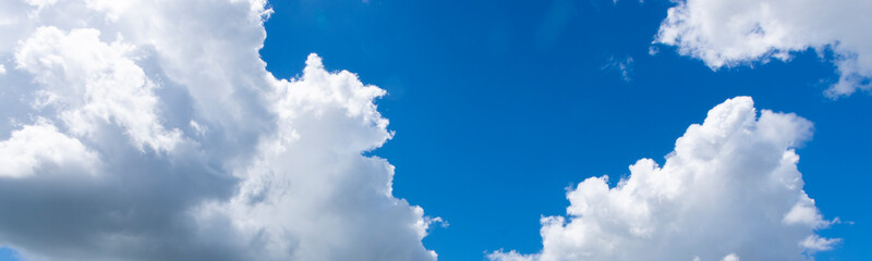 panoramic view of blue sky with clouds.