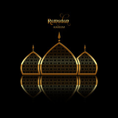 Ramadan Kareem greeting card for the Muslim community festival celebration.