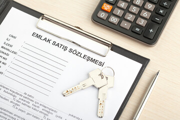 Estate sale agreement in Turkish