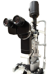 Optical equipment for testing vision. Professional medical machine. Ophthalmology. Isolated on white