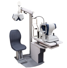 Optical equipment for testing vision. Professional medical machine. Ophthalmology. Isolated on white