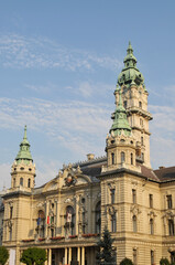 Fototapeta na wymiar Town Hall In Central Györ Hungary