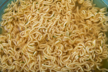 Background with instant noodle soup