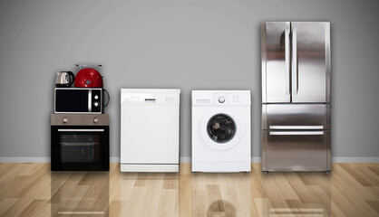 Home Electronic Appliances On Floor
