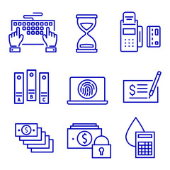 Mobile banking icons set. Pay by mobile. E-commerce.
