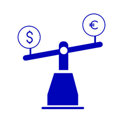 Currency balance composition of trembly pieces in variable sizes and color tones, based on currency balance icon. Vector trembly pieces are combined into collage.