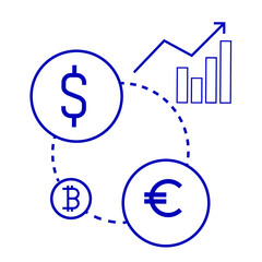 Economy and finance icons. Black basic icons.