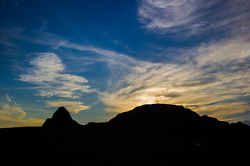 sunset in the mountains