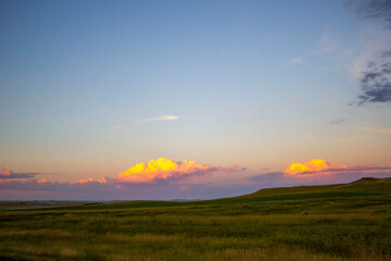 sunset over the field