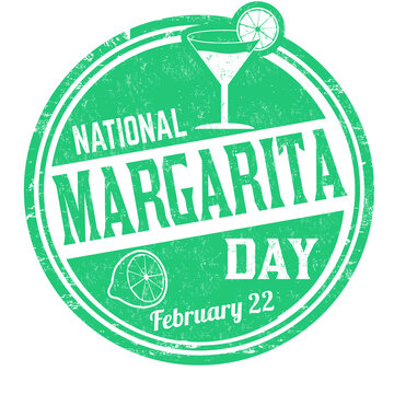 National margarita day grunge rubber stamp