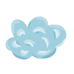 Handdrawn cartoon cloud isolated on white background