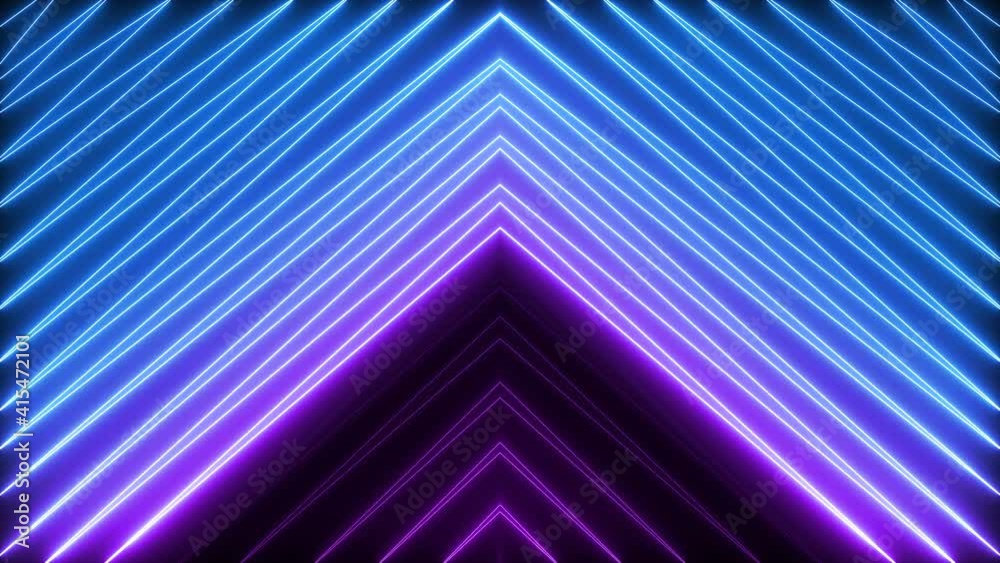Poster animated zig zag neon light seamless loop modern motion graphics background