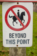 No horses beyond this point sign