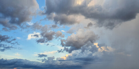 Obraz premium Sky storn cloudy rain background on summer. Space for text.