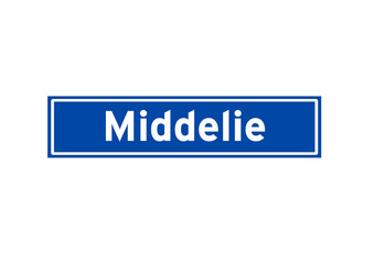 Middelie isolated Dutch place name sign. City sign from the Netherlands.