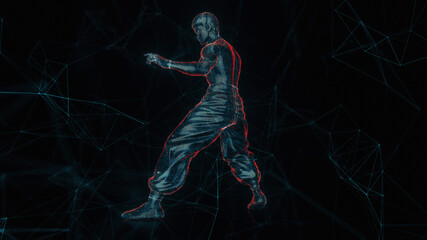 Fototapeta premium 3d rendered illustration of Martial Arts Kung Fu Fighter or Dragon Figher. High quality 3d illustration