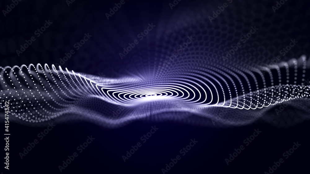 Aufkleber Grid of internet technologies. Abstract background with cobwebs. Large amount of data. 3d rendering.